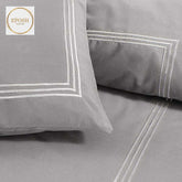 Light Grey Duvet Set With White Tripe Baratta Stitch